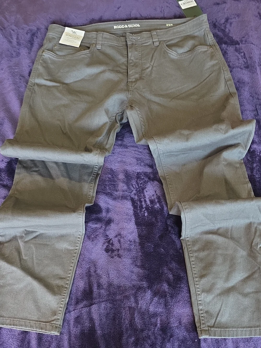 Rodd & Gunn Men's Olive Chino Trousers 36x32 Unaltered